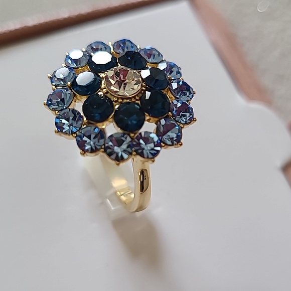 SPARKLE ALLURE WOMENS  "GENUINE CRYSTAL" 14KT GOLD PLATED FASHION RING SIZE 7 - Picture 6 of 10